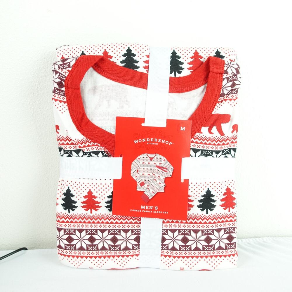 Wondershop Holiday Pajamas Mens SZ M 2 Piece Christmas Winter Cozy‎ Classic NWT